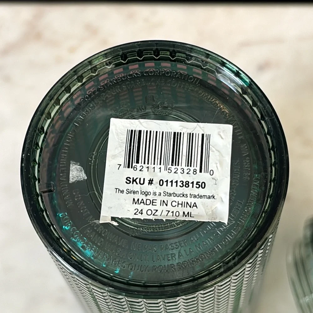Starbucks 2022 Rainforest Green Iridescent Grid Venti 24 oz. Cold Cup Tumbler
